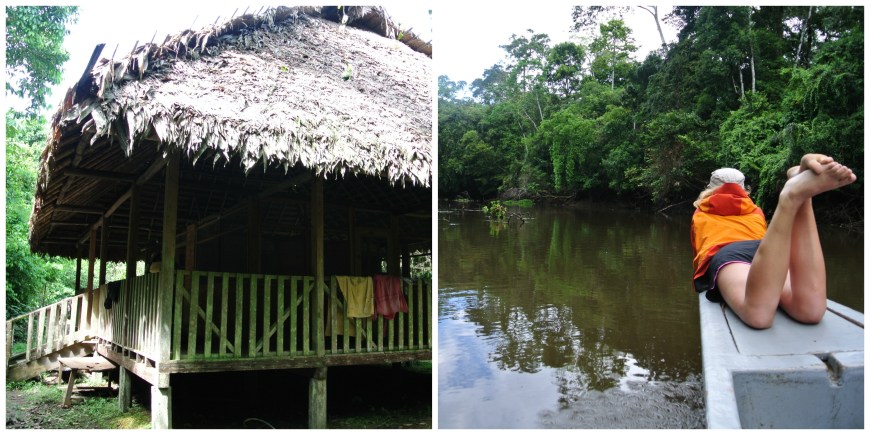 Amazon hut and alli boat