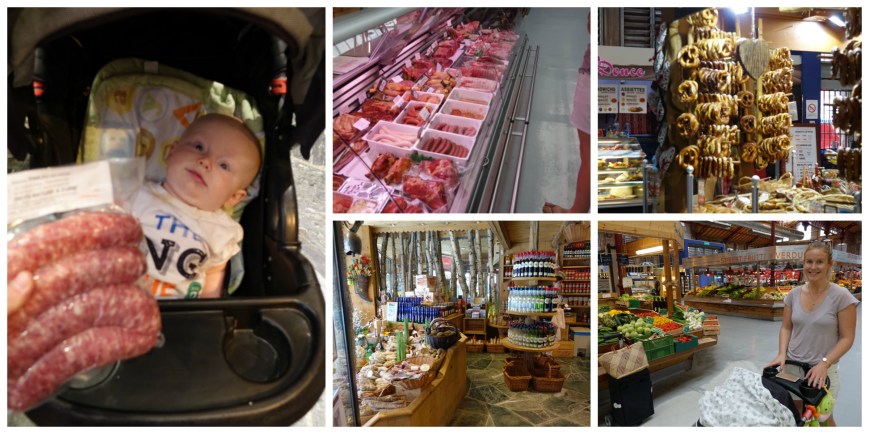 Arlo wishes we would let him eat the boutique french sausages!